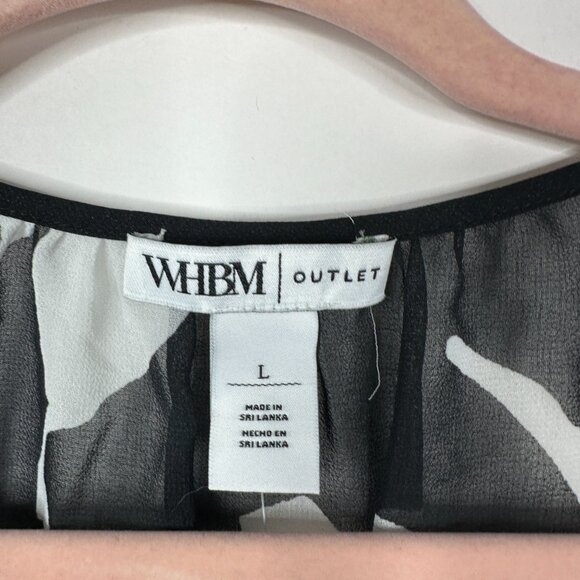 NWT White House Black Market Long Sleeve V-Neck Shirt Abstract Blooms #WHBM31 - Picture 4 of 9